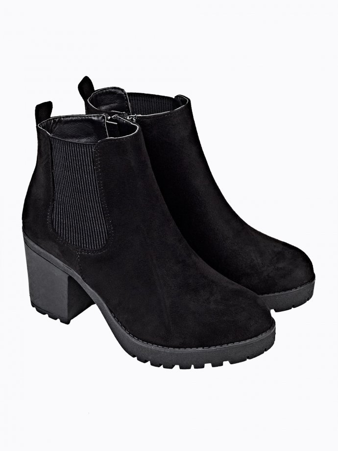 High heel ankle outlet boots with track soles