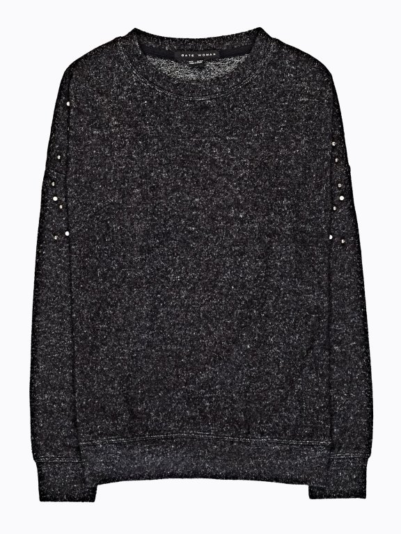 Marled jumper with pearls