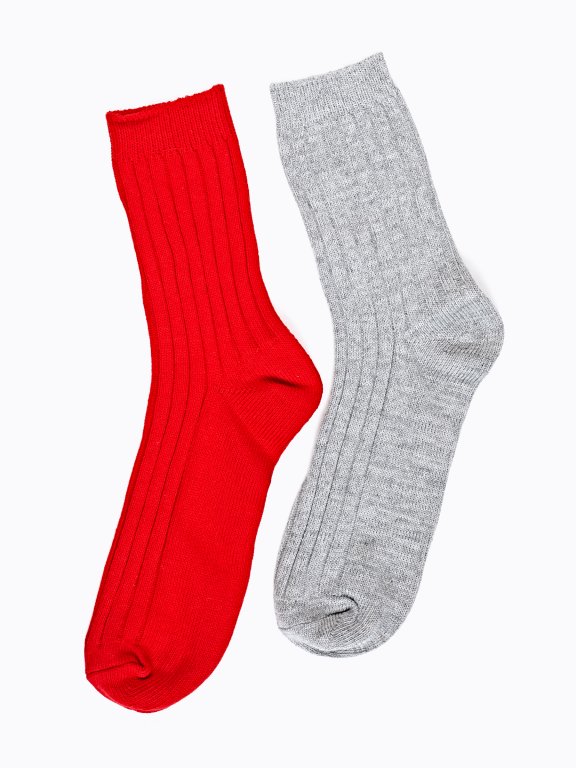 Sada dvou párů žebrovaných ponožek