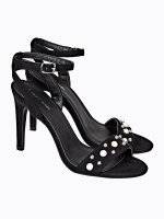 High heel sandals with pearls and studs