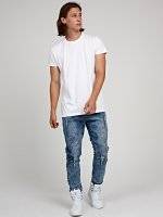 Knitted denim slim fit jeans