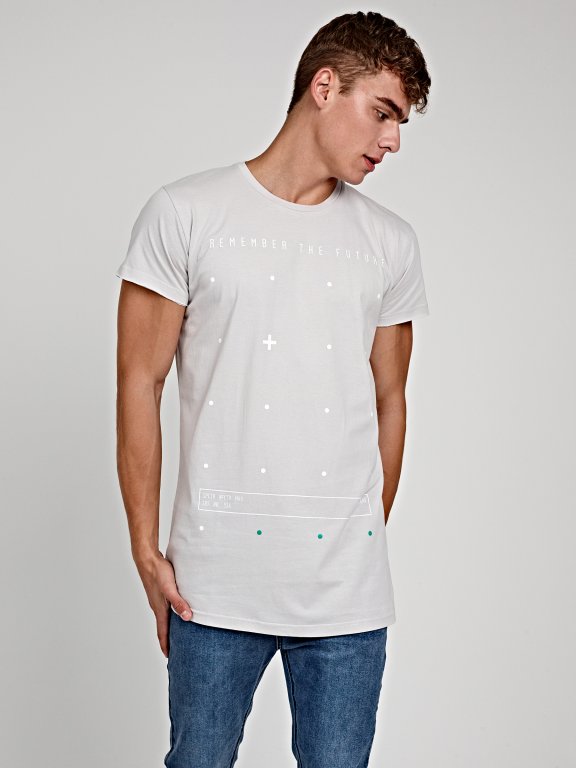 Longline t-shirt with print