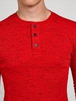 MARLED WAFFLE-KNIT HENLEY WITH LONG SLEEVE