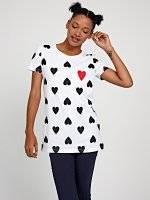 Hearts print t-shirt with chest pocket