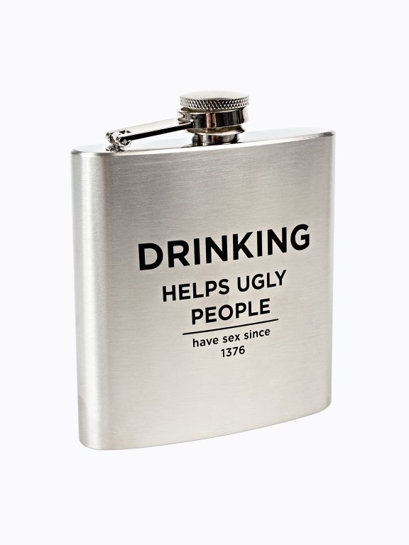 Hip flask with message print