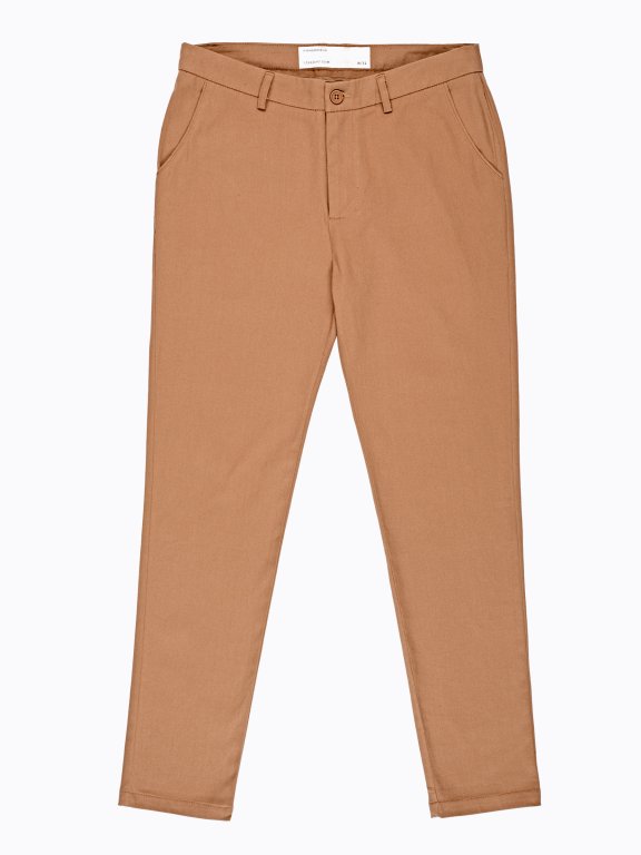 STRETCH CHINO TROUSERS WITH BELT