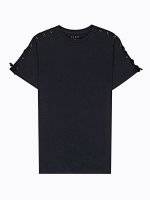 Longline t-shirt with sleeve lacing