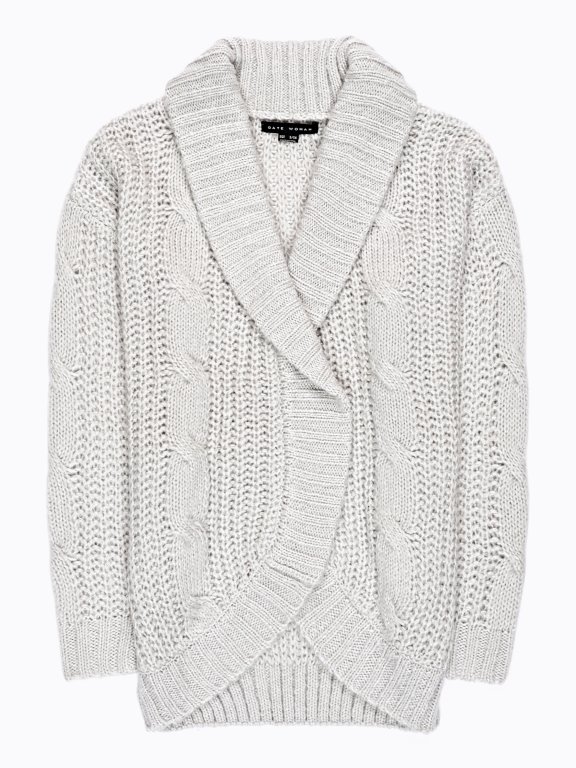 OVERSIZED CABLE-KNIT CARDIGAN