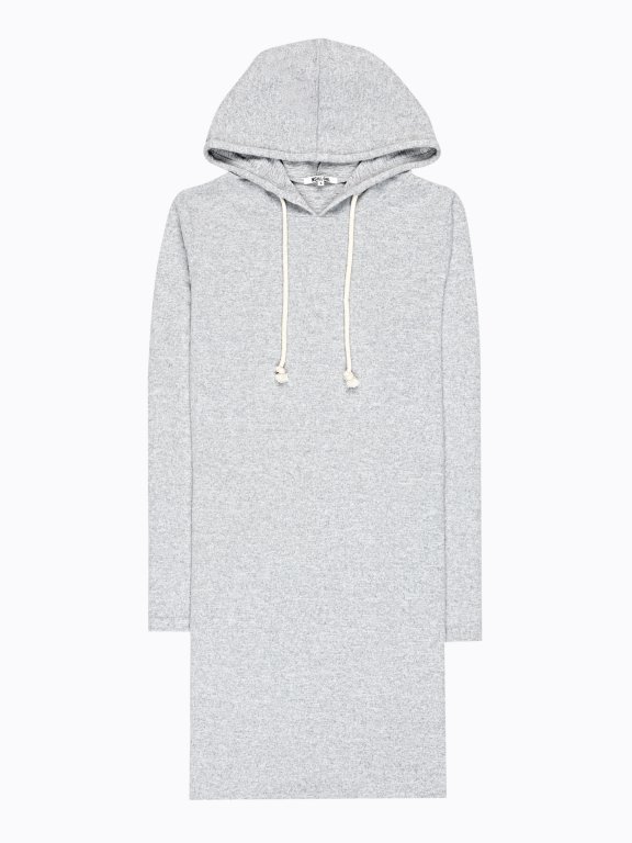 HOODED KNIT DRESS WITH SIDE POCKETS