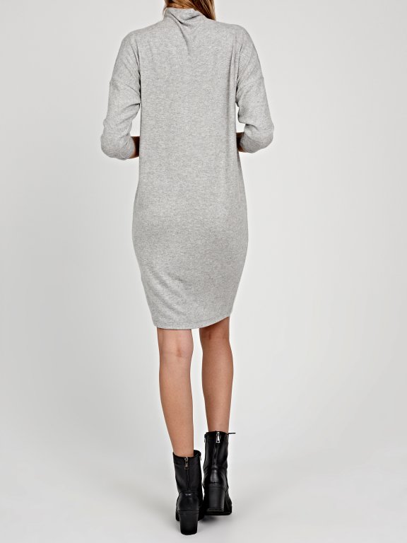 KNIT DRESS WITH HIGH COLLAR
