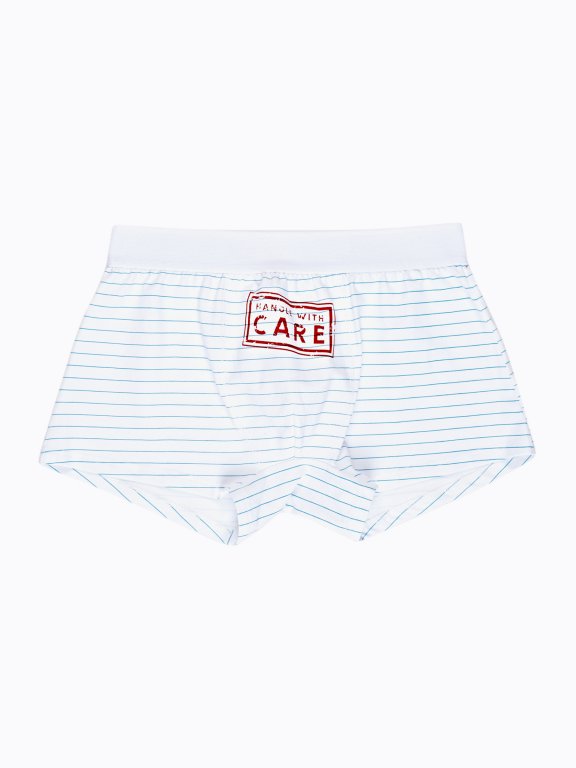 Striped boxers with print