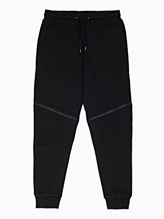 Biker sweatpants with zippers