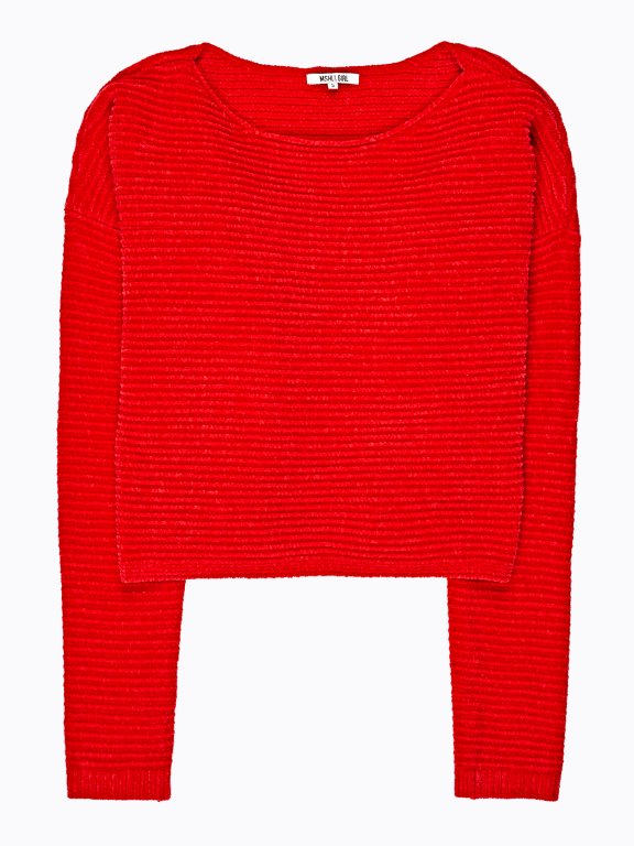 Krótki sweter w strukturalny wzór
