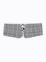 Plaid collar with pearls