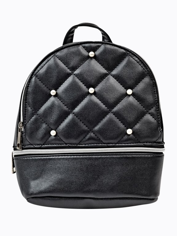 Mini backpack with pearls