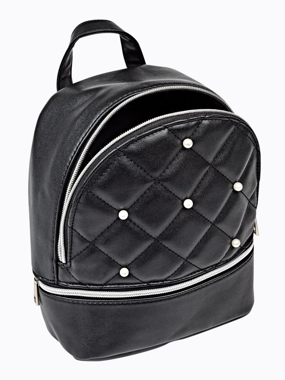 Mini backpack with pearls