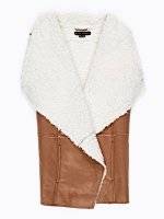 Pile lined faux suede waistcoat