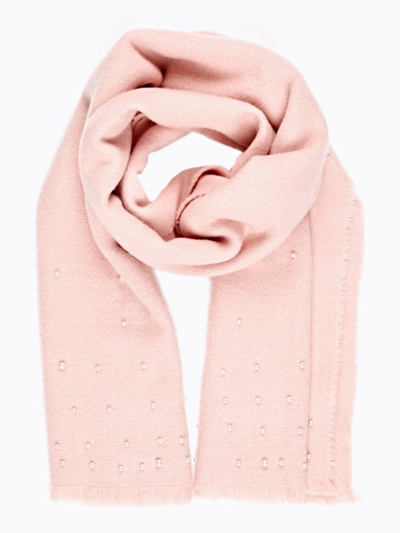 Soft scarf with pearls