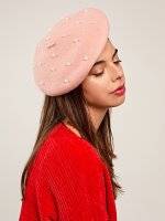 Wool beret with pearls