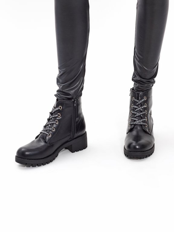 Lace-up ankle boots with track sole