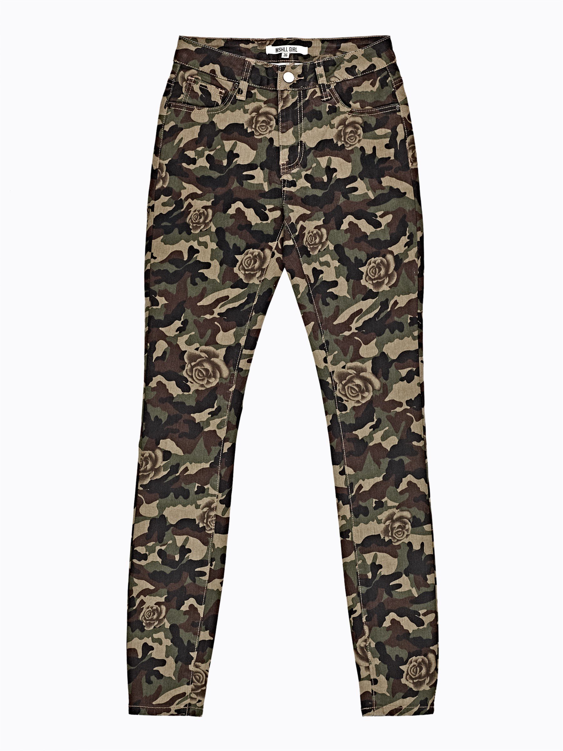 camouflage print trousers