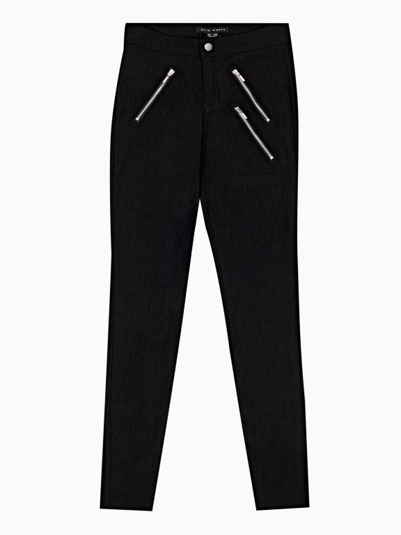 STRETCH SKINNY TROUSERS WITH ZIPPERS
