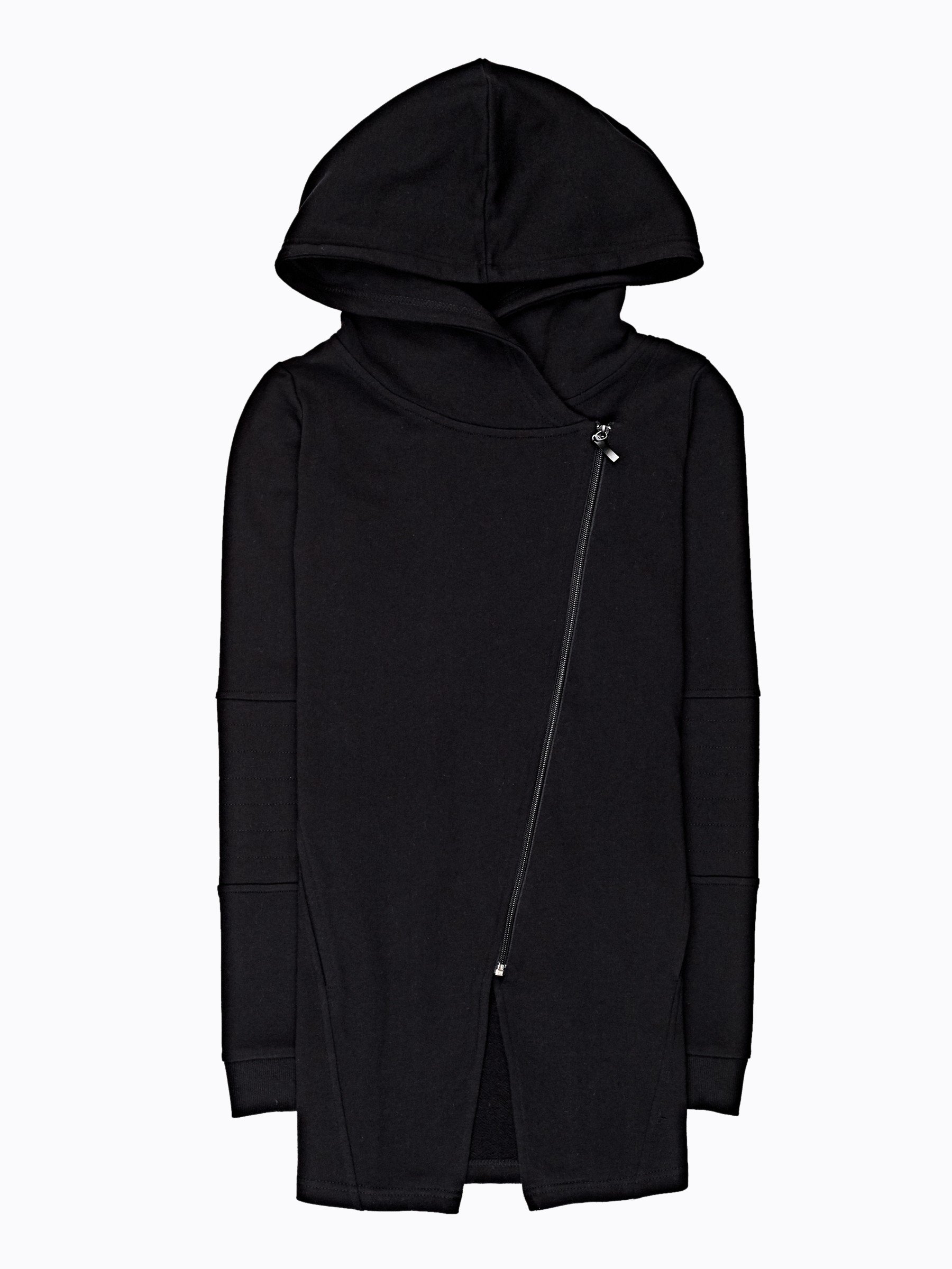 black longline hooded cardigan