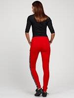 Stretch slim trousers with decorative tape