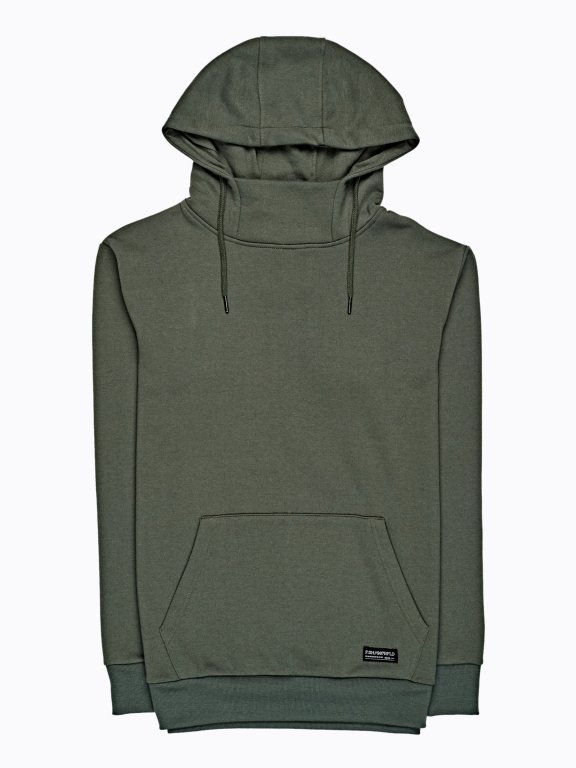 Hoodie with stand-up collar