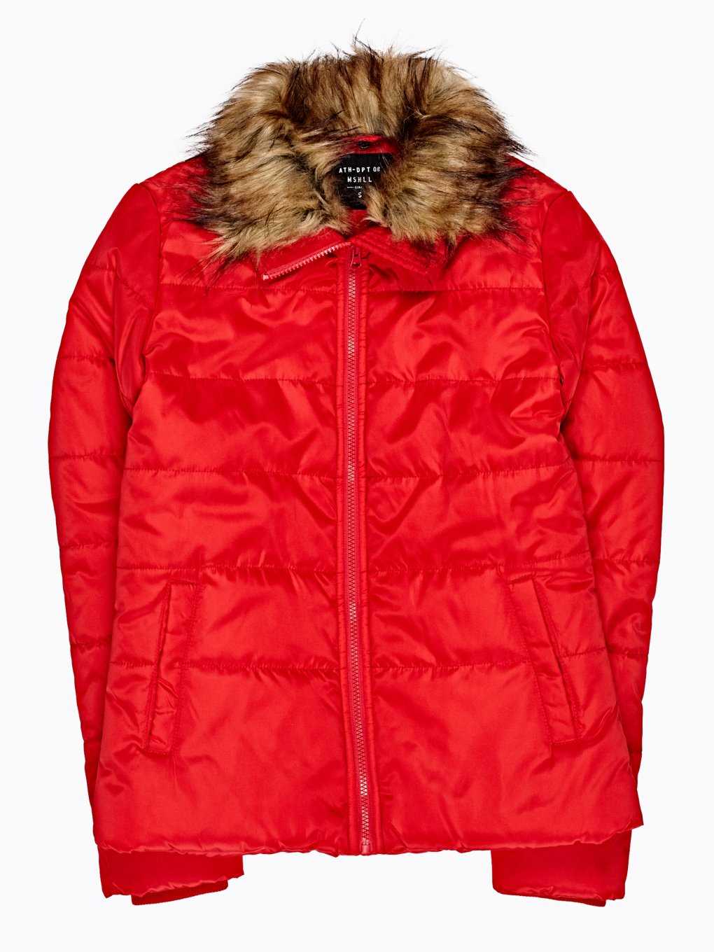 QUILTED PADDED JACKET WITH FAUX FUR