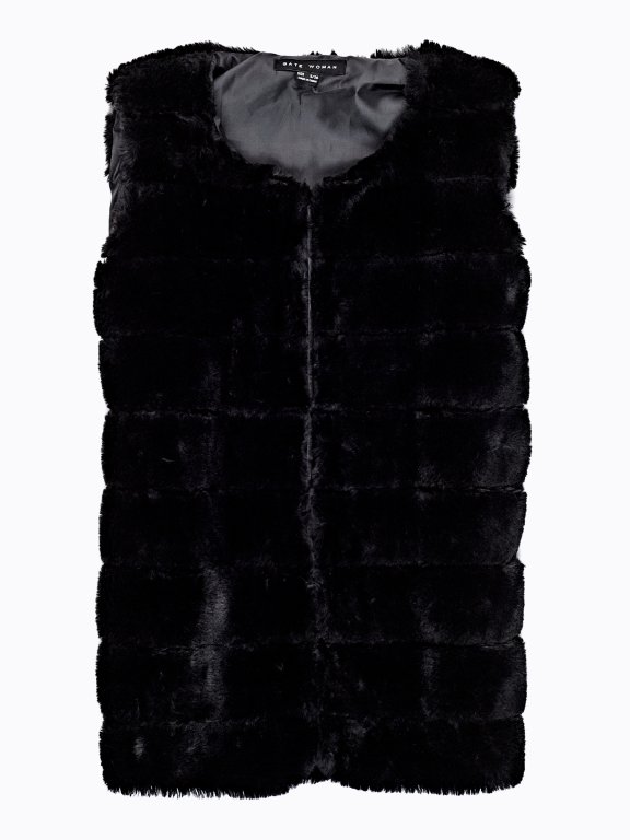 black faux fur vest for girls