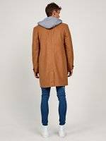 Longline coat with hood
