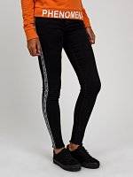 Skinny jeans with printed side tape