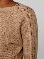 STRUCTURED SWEATER WITH SLEEVE LACING