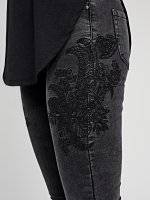 Embroidered skinny jeans in black wash