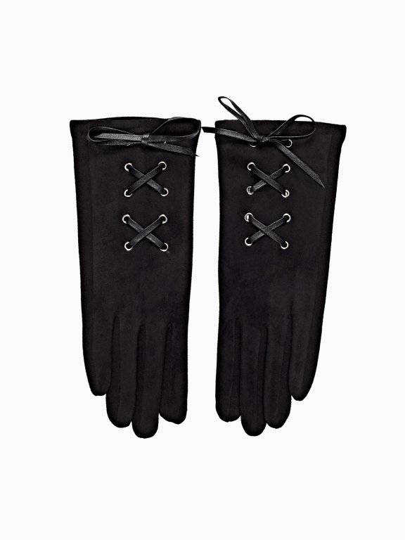 Gloves with lacing