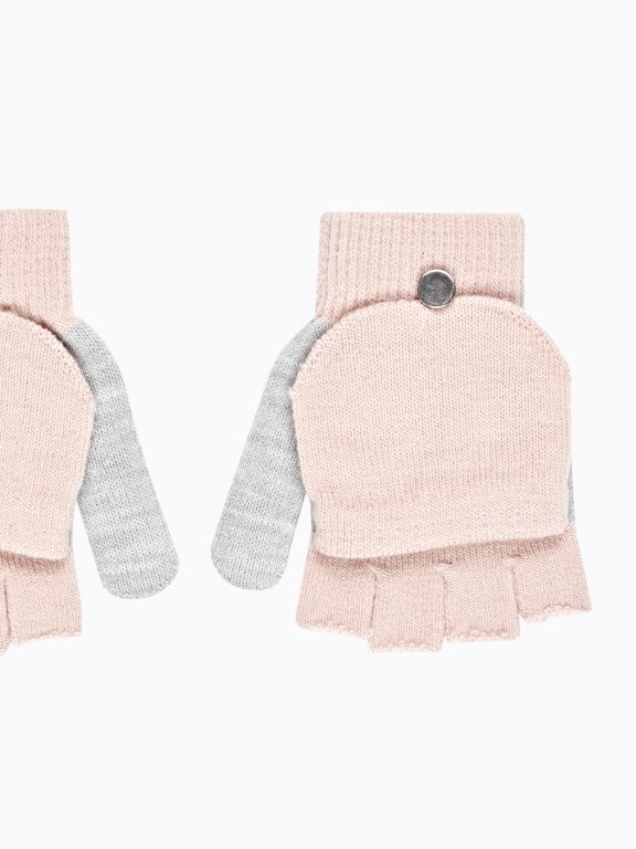 Two-tone fingerless gloves