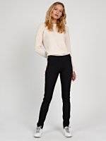 Knitted slim trousers with side stripe