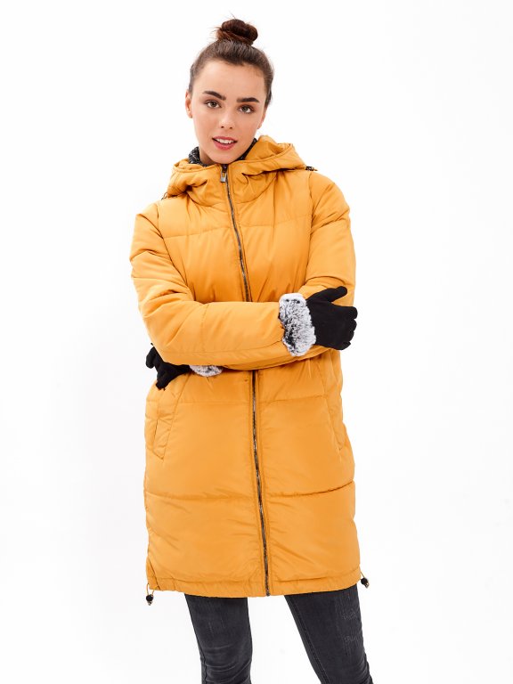 Oversized padded jacket with hood