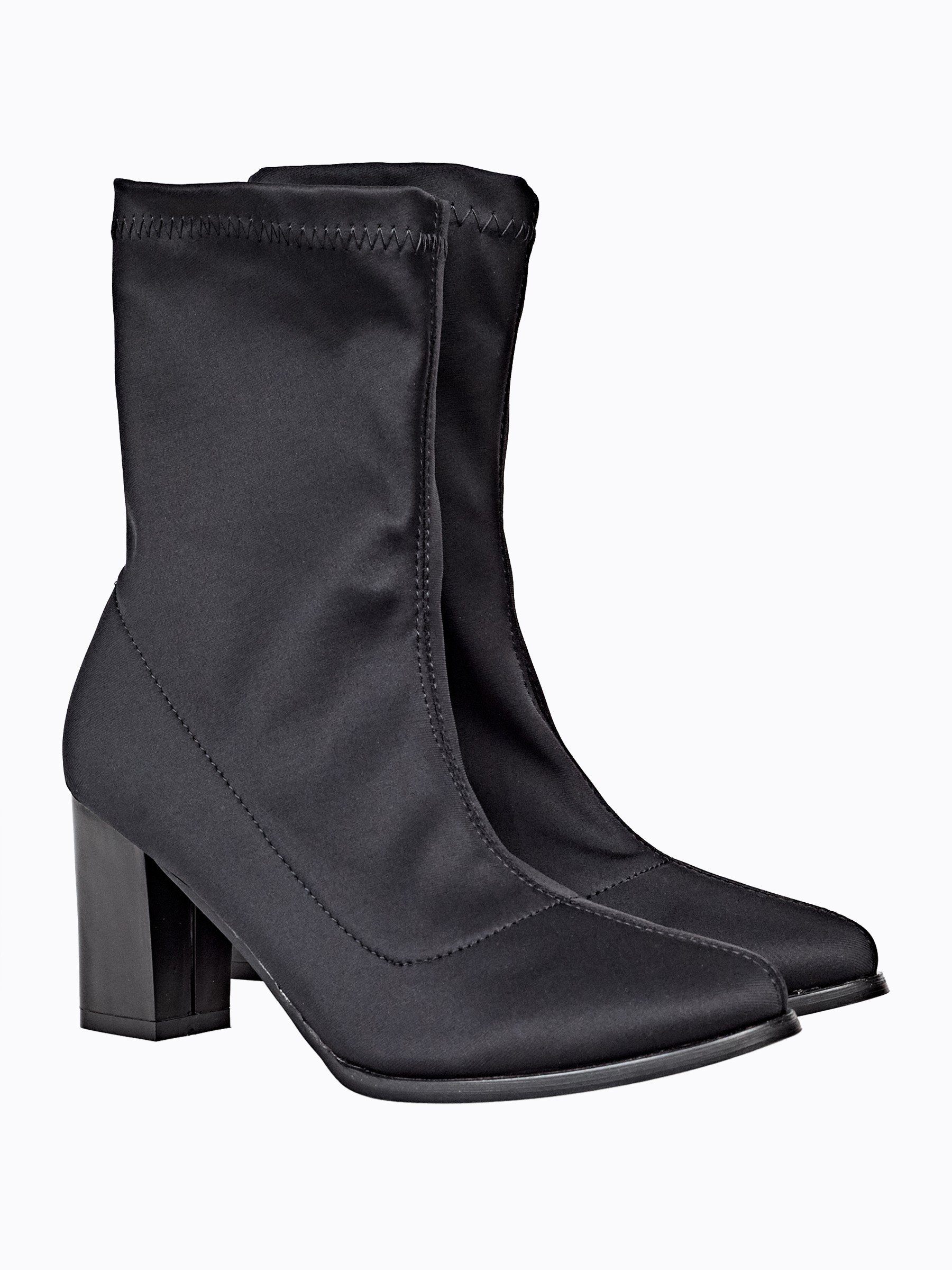high heel sock style ankle boots
