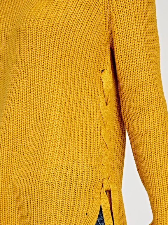 RIB-KNIT JUMPER WITH SIDE LACING