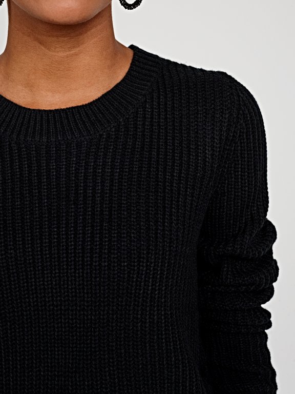 RIB-KNIT JUMPER WITH SIDE LACING