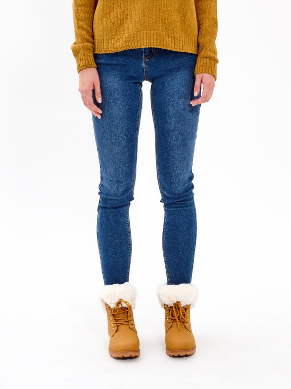 BASIC SKINNY JEANS IN MID BLUE WASH