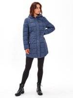 Longline padded quilted jacket with hood