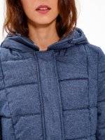 Longline padded quilted jacket with hood