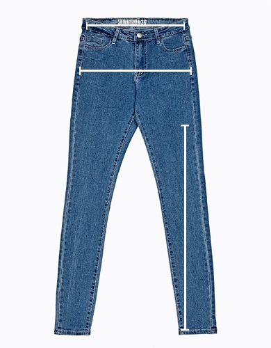 Damaged jeans with elastic waist in blue wash