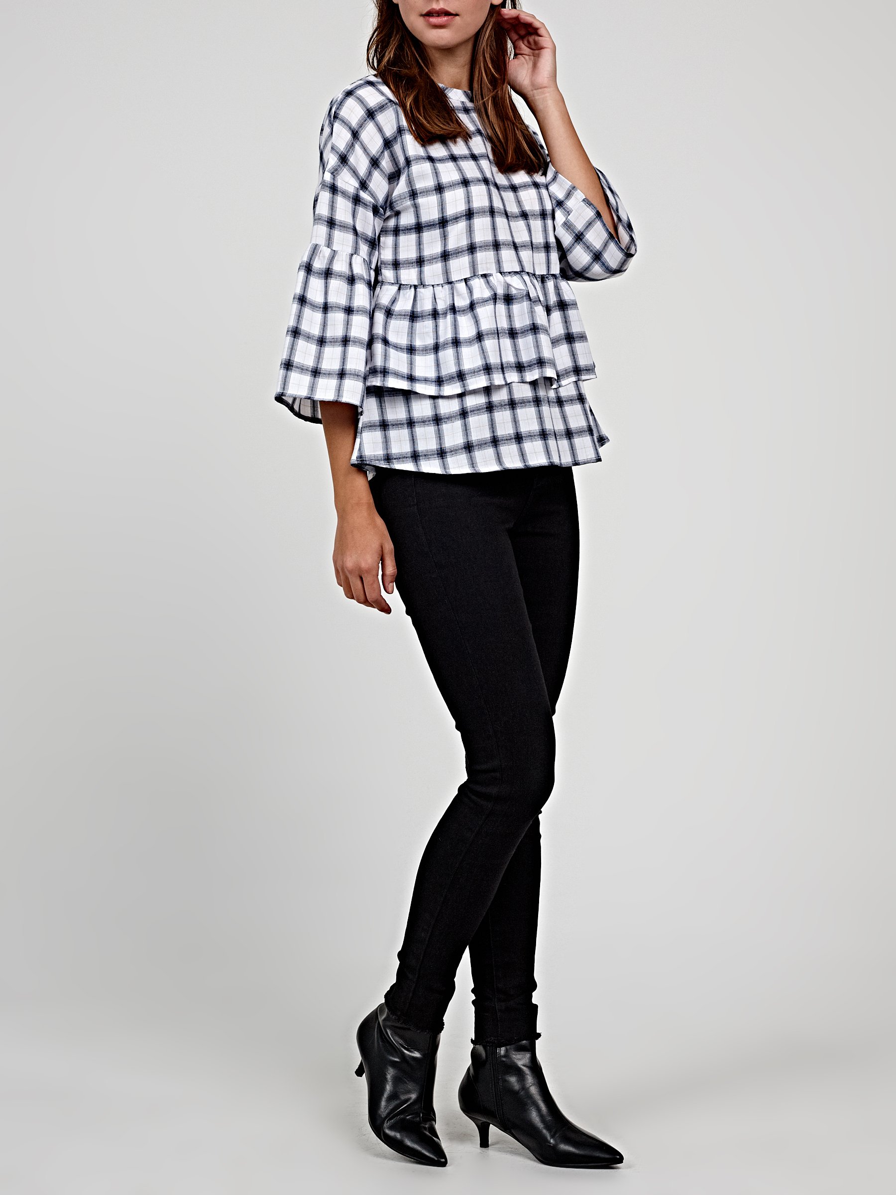 plaid peplum shirt