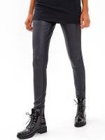 FAUX LEATHER SLIM TROUSERS