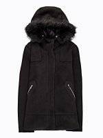 Hooded coat with removable fur