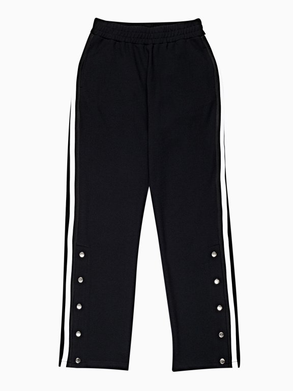 WIDE LEG TROUSERS WITH SNAP BUTTONS